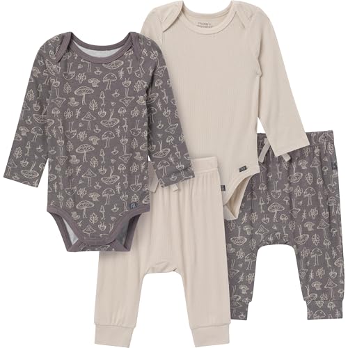 Image of Modern Moments by Gerber Unisex Baby Viscose 4-pack Bodysuit & Pant Set