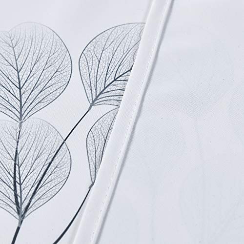 Decovsun Gray Tree Branch Leaves Valance For Windows Luxury Botanical Printed Window Toppers Valance For Living Room Bedroom Girl's Room 52X18 Inch With 0.8" Header 1 Pack #TOP4