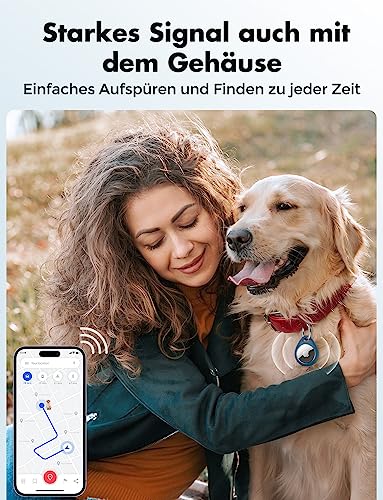 UNBREAKcable AirTag Anhänger, 4er Pack AirTag Schlüsselanhänger Schutzhülle, Air Tag Silikon Kratzfest TPU-Hülle, Keyring Abdeckung Case Cover für Schlüssel, Tasche, und Hund