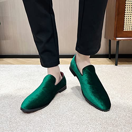 Image of FLQL Men's Luxury Penny Loafer Slip-On Velvet Shoes Party Dancing Shoes Suede Wedding Shoes Plus Size 7-13