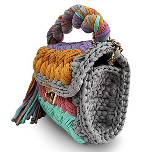 Image of Evening Clutch Bag for Women, Handmade Crochet Wedding Party Purse, Small Flap Formal Crossbody Handbag Evening Clutch