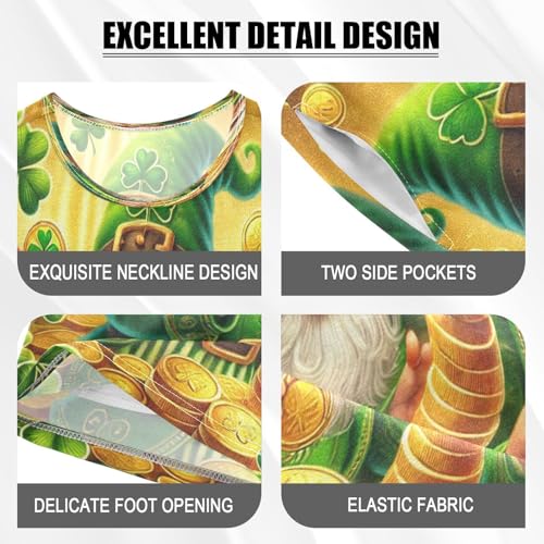 Gnome St Patrick Pajama Set Short Sleeve Pajamas Shorts Sets Cotton Soft Loungewear Sleepwear 5Y4