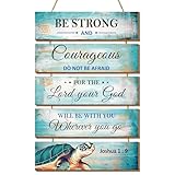 Sea Turtle Wall Art Decor, Religious Art Wall Decor, Wooden Decor Gifts for Turtle Lovers, Bible Quote Positive Decoration, Gift Ideas for Friends Wall Art Hanging Sign