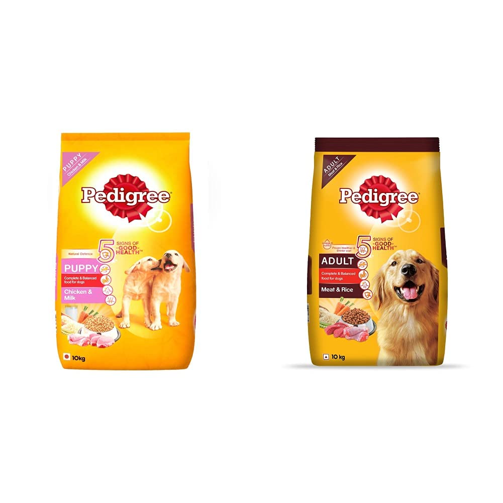 Pedigree Puppy Dry Dog Food, Chicken & Milk, 10kg Pack & Adult Dry Dog Food, Meat & Rice, 10kg Pack (B0927Q6WCK) Amazon Price History, Amazon Price Tracker