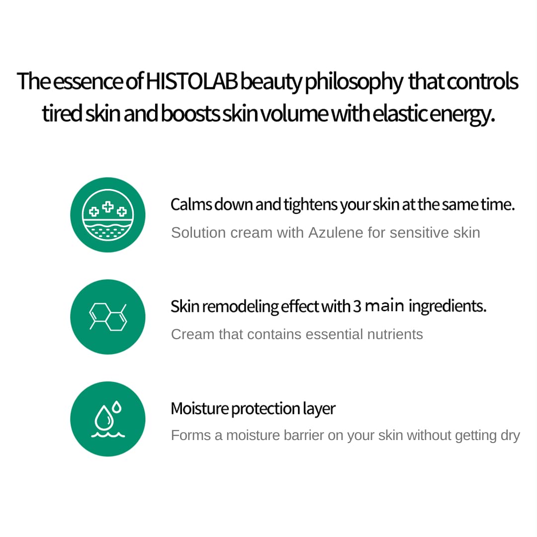 HISTOLAB Azulene Skin Cream | Improve Elasticity, Soothe Acne, Moisturize Skin with Korean Skincare (80ml / 2.7 fl oz), 1 Count