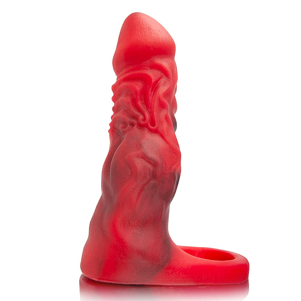 SXOVO Guaina Fallica Mostruosa, Guaina Pene con Anello Testicolare, Prolunga Pene Indossabile e Riutilizzabile, Ritardante Eiaculazione Precoce, Toys Sessuali per Uomini per il Piacere Coppia