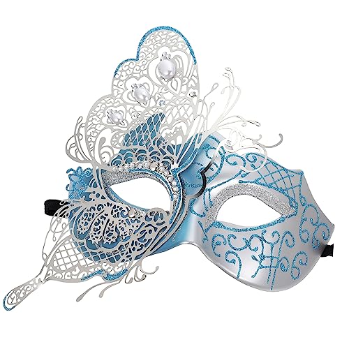 GALPADA Metal and Plastic Butterfly-design Half Facemask for Women's Masquerade Ball