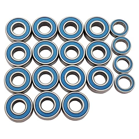 AMOGOT 19Pcs RC Rubber Sealed Ball Bearings Kit for Slash 2WD Stampede Rustler 2WD 1/10 RC Parts Cover