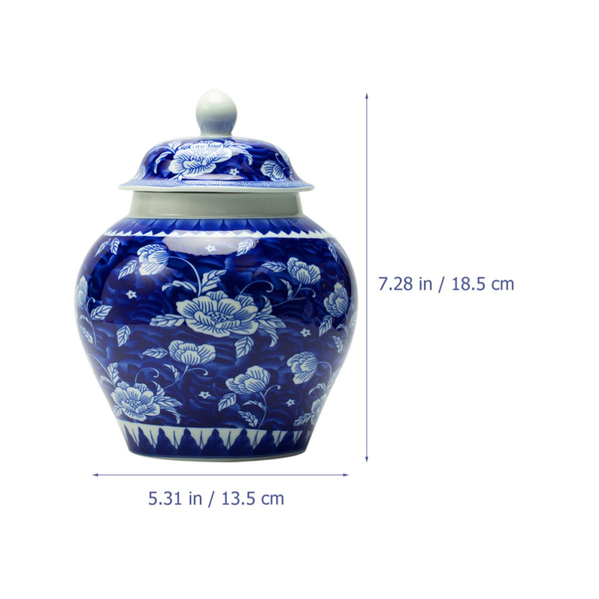 TOPBATHY Tarro de Cerámica Azul y Blanco 900ml Cierre para Cocina