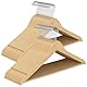 SONGMICS Kleiderbügel Holz, 30er Set, Holzbügel schlank, Bügel, Einkerbungen im Schulterbereich, Hosenbügel, 360° drehbarer Haken, Birkenholz, für Träger und Jacken, naturfarben CRW030K01