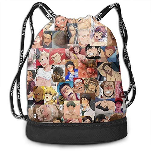 XTGOO Men Ahegao Print Drawstring Backpack Travel Sport Yoga