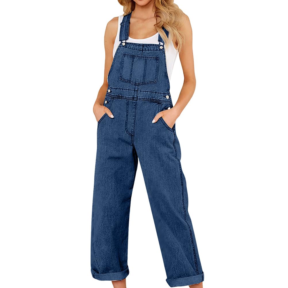 shownicer Salopette Jeans Donna Pantaloni Lunghi In Denim Con Bretella Pagliaccetti Casual Salopette Con Tasche