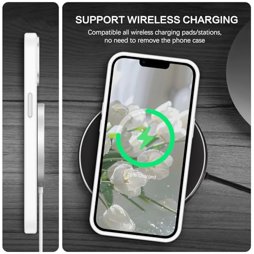 Image of BENTOBEN Magnetic for iPhone 13 Case & iPhone 14 Case [Compatible with Magsafe] Translucent Matte Phone Case iPhone 13 /14 6.1 inch Slim Thin Shockproof Women Men Protective Cover, Pure White
