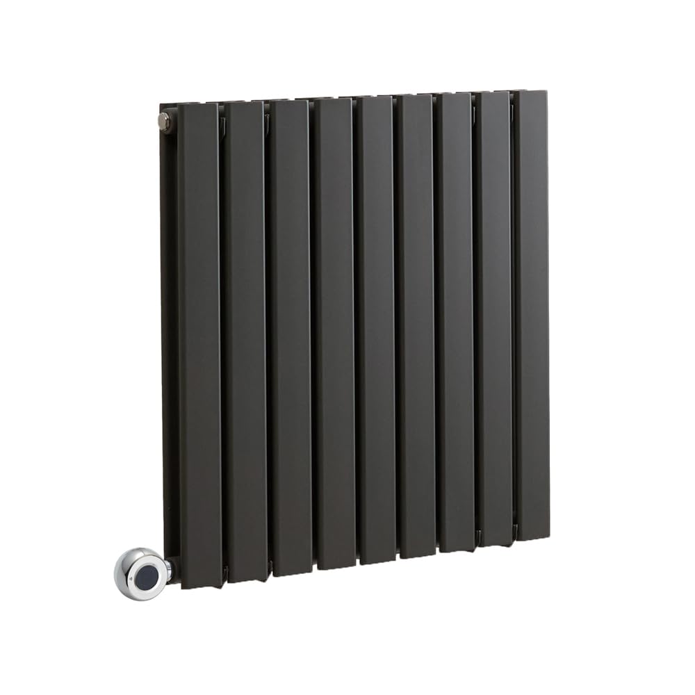 Milano Alpha 800W Anthracite Horizontal Double Flat Panel WiFi Electric Radiator - 635mm x 630mm