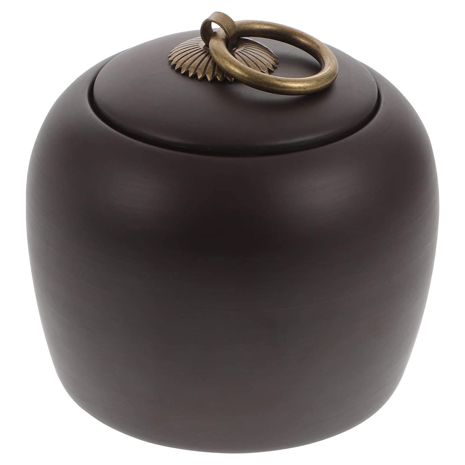 Pot chinois avec couvercle en céramique noire pour stockage