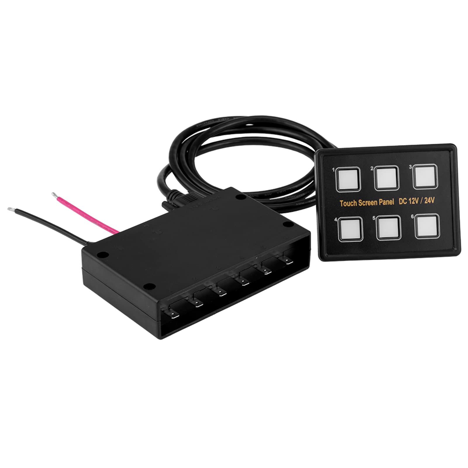 Touchscreen Schalttafel 6 Gang Schalttafel 12V-24V Universelle LED Touchscreen Bedienfeldbox für Auto, Boot, LKW, Traktor