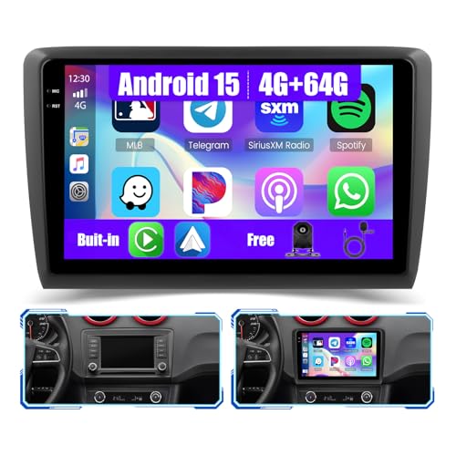 [4G+64G] Inefala Android 15 Radio Coche para Seat Ibiza 2016-2017 con Wireless Carplay Android, 9 Pulgadas Pantalla Autoradio con Navi GPS WiFi RDS/FM Bluetooth EQ SWC Cámara Trasera Mic