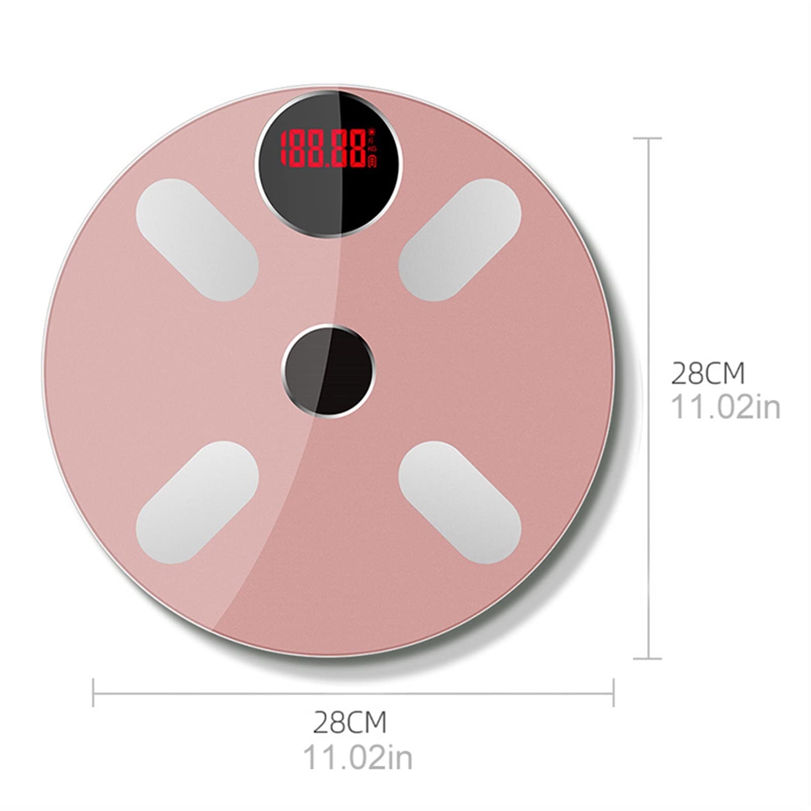 JINGYAN Cyfrowa waga łazienkowa Body Fat Scale Balance Scales Smart Electronic LED Digital Weighing Bath(Pink)