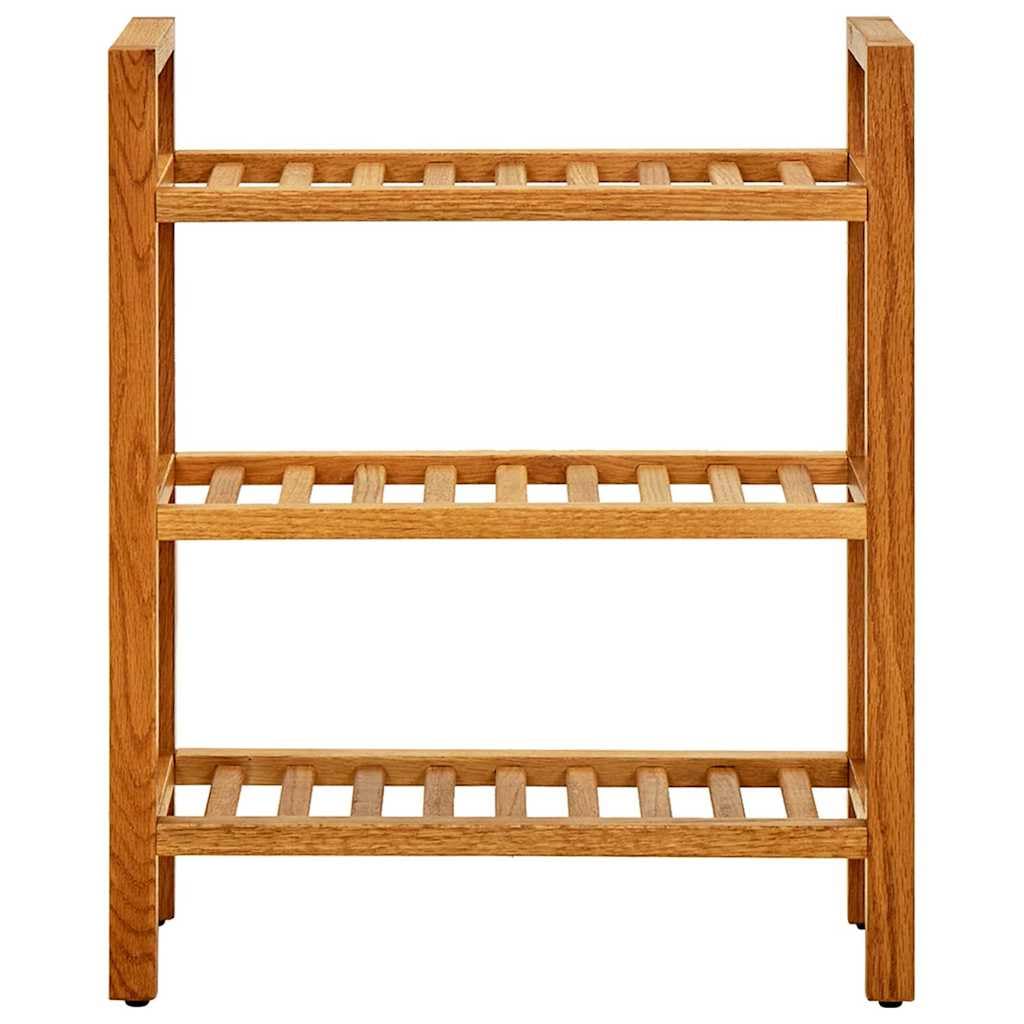 Zapatero con 3 estantes, 50 x 27 x 60 cm, de roble macizo
