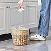 Ctosree 2 Pcs Wicker Trash Can Basket Woven Waste Basket with Lid Bathroom Wastebasket Garbage Bin with 100 Pieces of Trash Bags for Bedroom Farmhouse Home Office Kitchen (Wood Color, Medium) #2