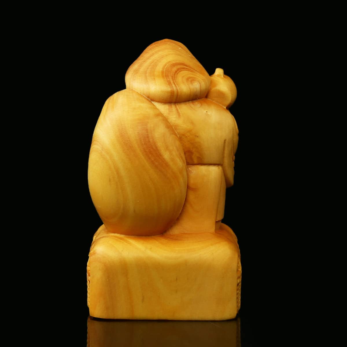 Amazon｜木彫りの仏像 大黒天 置物 (高さ6cm×巾3.2cm) ツゲ 柘植 開運