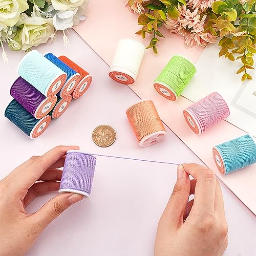 Cuerda de hilo encerado de 12 colores con carrete para tejer artesanías 4