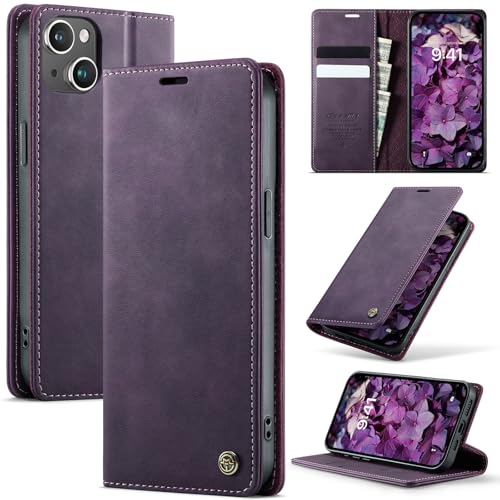 Cracedily Coque pour iPhone 14 Pochette, Housse en Cuir PU Premium, Etui à Rabat, Pochette de Portefeuille, Antichoc, RFID Blocage Étui de Protection pour...