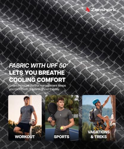 Image of ZENSHARK Gym T-Shirt for Men| Dry Fit Workout Sports T-Shirt | Quick Dry Breathable Polyester Fabric with Half Sleeve Round Neck | Running Gym Wear Active Wear for Training