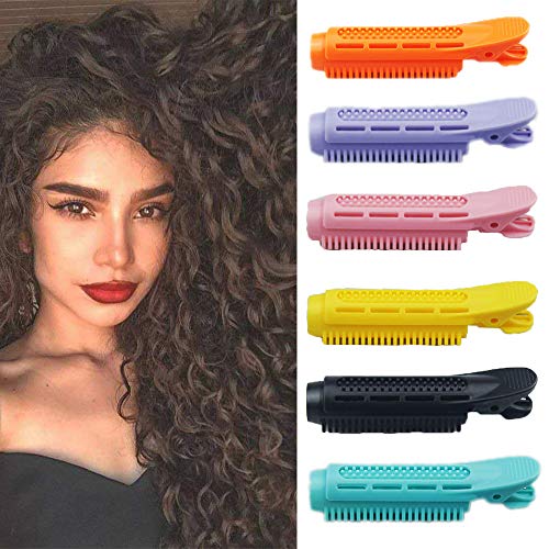 12 Pcs Hair Root Fluffy Clip Natural Plastic Hair Clip Hair Root Fluffy Self Grip Root Volume Hair Curlers Clip For Women's Hair Styles