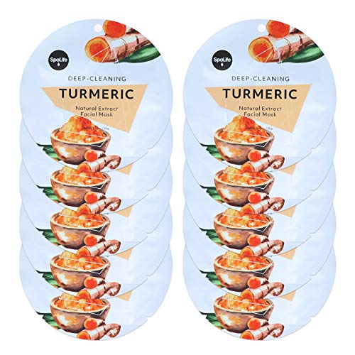 Spa Life Circle Tumeric Deep Cleaning Natural Extract Facial Mask 10 pack