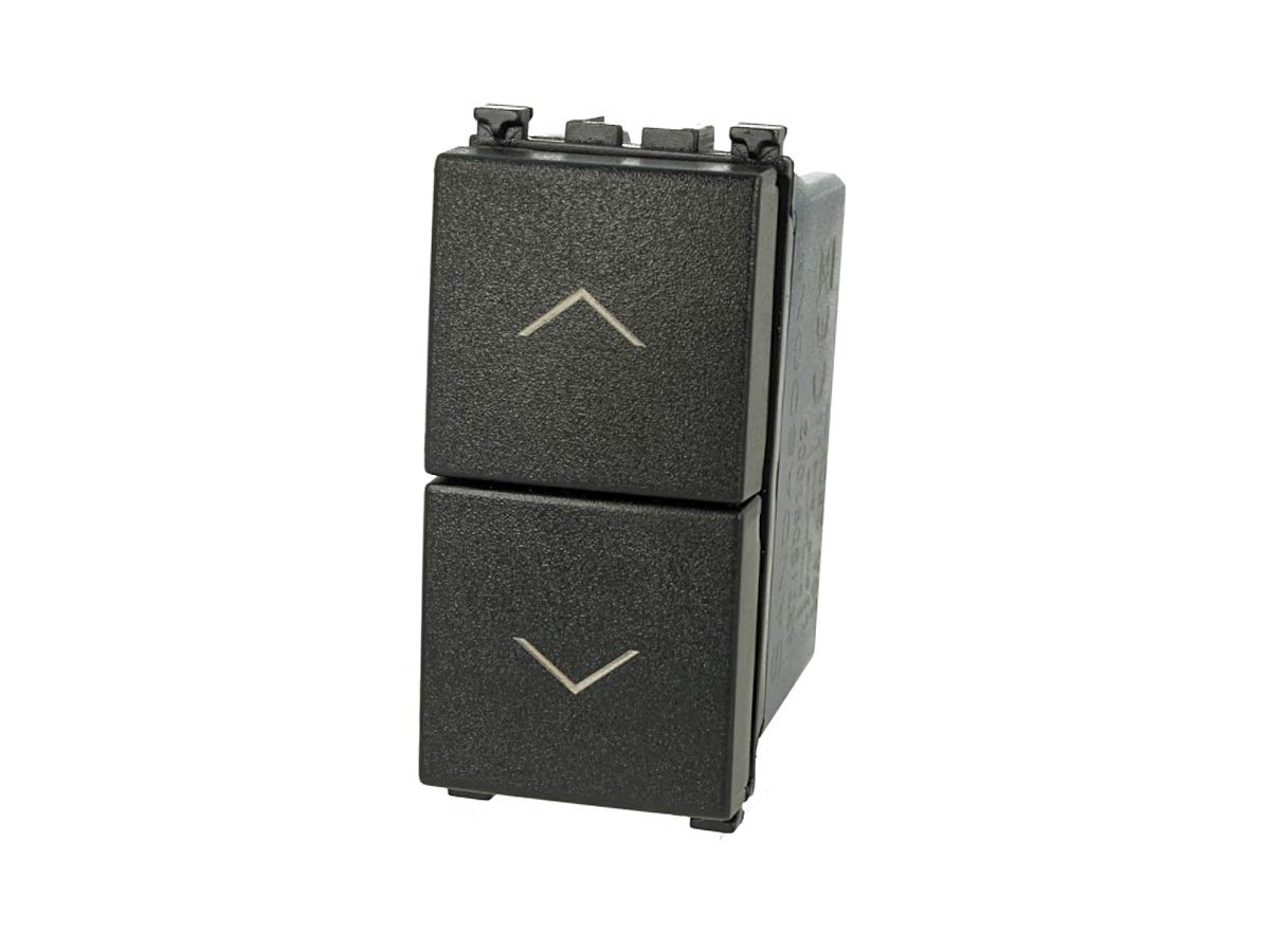 SANDASDON SD91002 Bouton poussoir double poussoir 1P + 1P 16 A Noir Interrupteur Compatible Vimar Arke