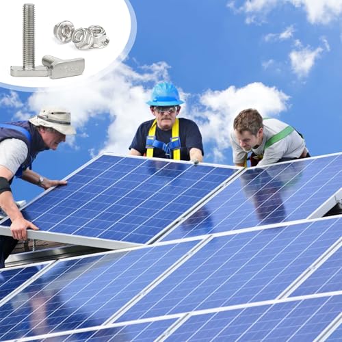 Forbabe 20 Stück Hammerkopfschrauben M10x25mm, Edelstahl T Schrauben und Flanschmuttern M10 für PV Solar Montageschienen Photovoltaik Gewächshaus Schrauben (10mm)