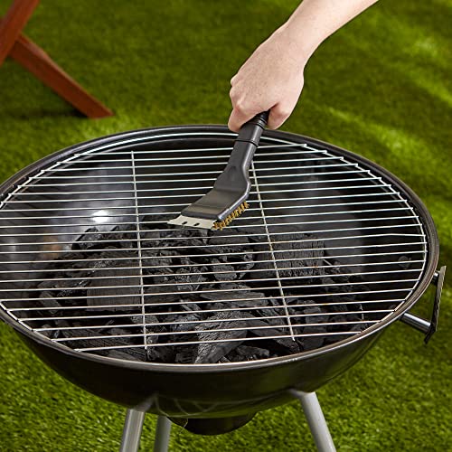 Rsvp International (Bq-9B) Bbq Grill Cleaning Brush/Scraper, 9" | Brass Bristles & Stainless Steel Scraper | Gas/Charcoal Grill | Dishwasher Safe #TOP5