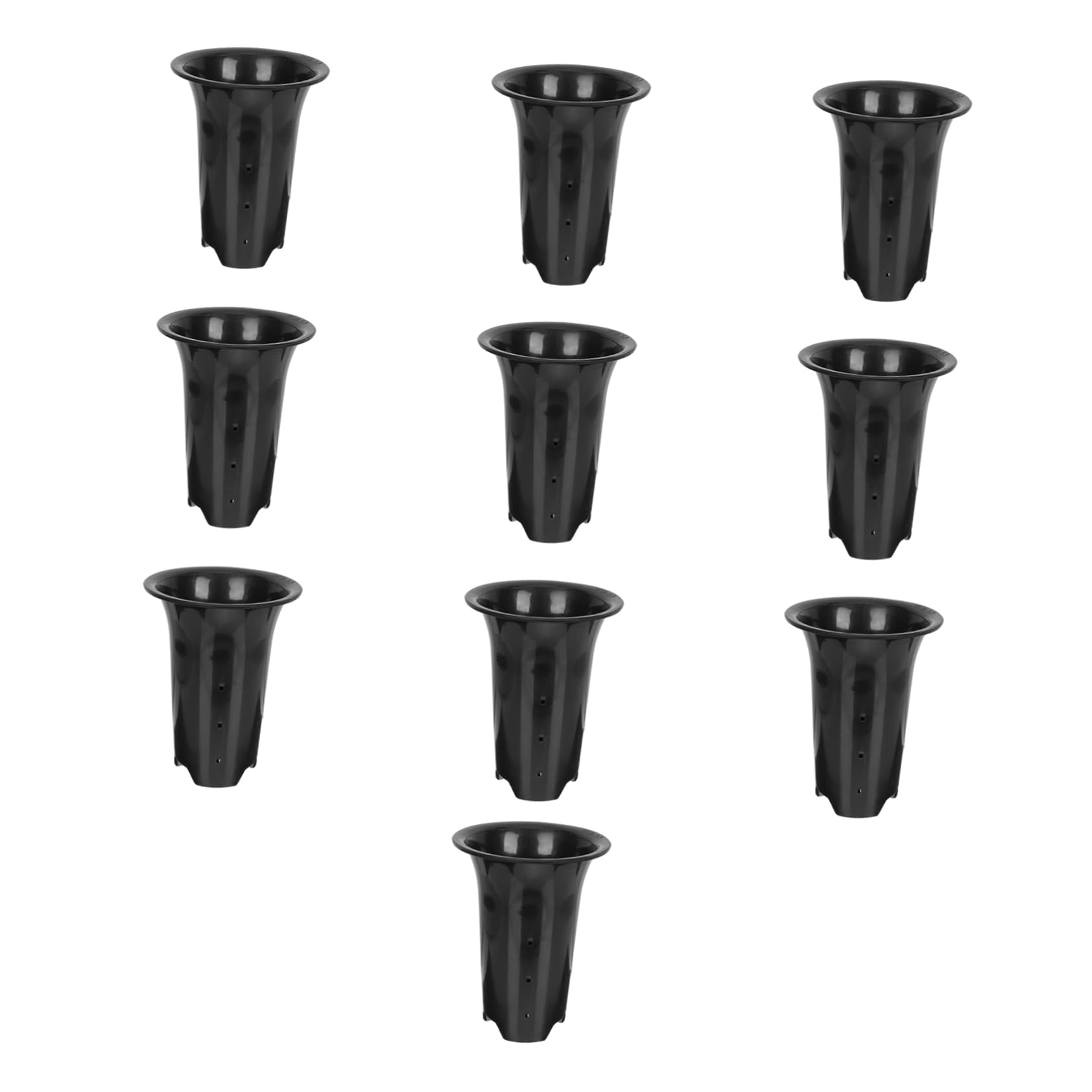 Hemobllo 10pcs Pots pour Orchidées Noirs en Plastique Contrôle des Racines, Hauteurs Augmentées et Surface Simple, pour Plantes D'intérieur et Maison