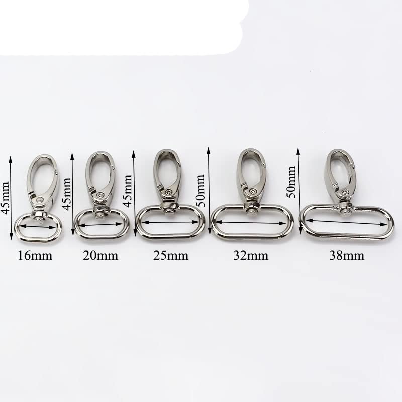 Broches de metal, hebillas, 100 piezas 16/20/26/32/38 mm Hebillas de metal Bolsas Correa Langosta Mosquetón giratorio Gancho de seguridad Collar Llavero Bolsa de bricolaje Accesorios al por mayor-20 m