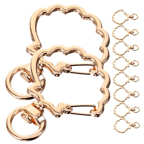 Ipetboom 10pcs Keyring Clip Metal Snap Keychain Clasp Creative Shell Shape Keyring Clasps for DIY Decor