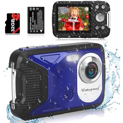 Waterproof Digital Camera with 32GB Card HD 1080P 36MP Compact Digital Camera for Kids Point and Shoot Camera Portable Camera for Teens Students Boys Girls Cover