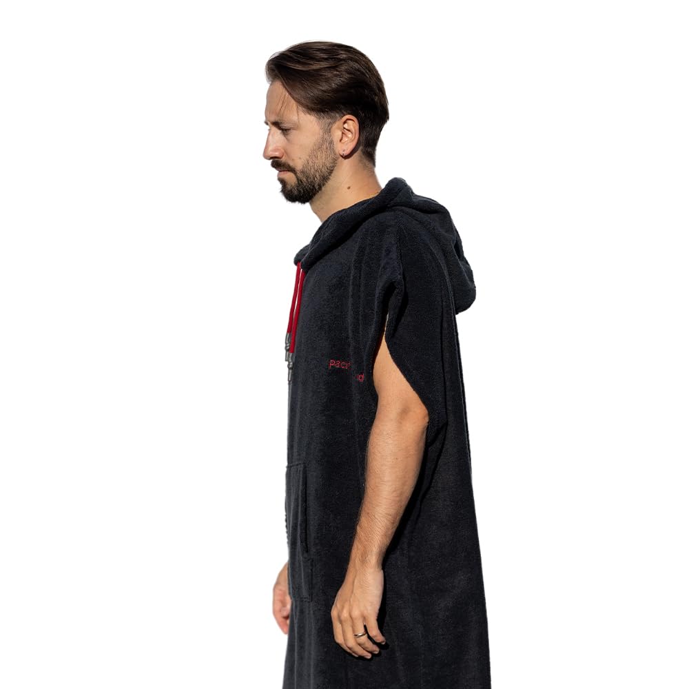 Surf Poncho - Bata de Toalla Versátil sin Mangas, con Capucha y Bolsillo Delantero - Algodón Premium, Ideal para Surf, Natación, Camping y Deportes al Aire Libre - Unisex, Tamaño Grande