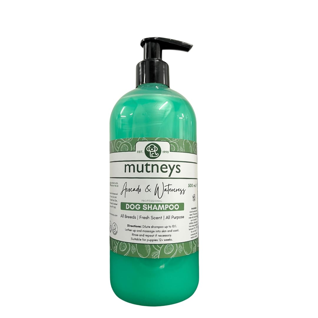 Mutneys Avocado & Watercress Dog Shampoo | Suitable for All Breeds | 500ml