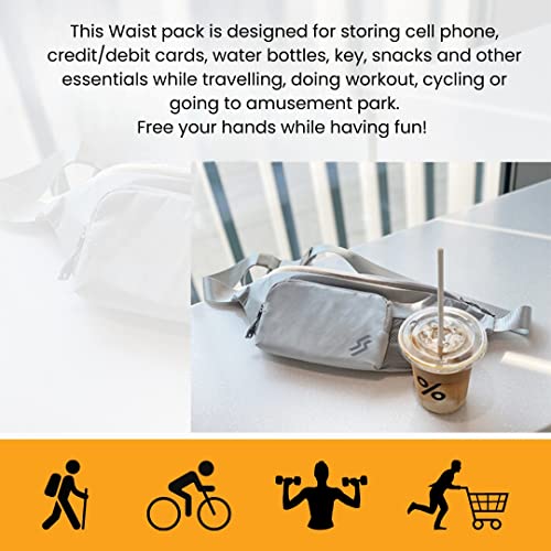 Image of Tressential Waist Bag for Men Women | Premium Fabric, Foldable Design | Cross Body Fanny Pack for Hiking, Travel, Camping, Outdoor Sports, Cycling | Money Belt with Adjustable Strap (Grey)