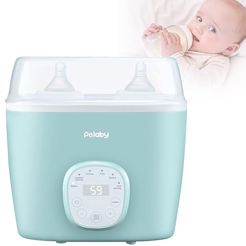 BEMISO Calentador de biberones 6 en 1 para leche materna o fórmula con pantalla LCD control inteligente de temperatura y temporizador calentador