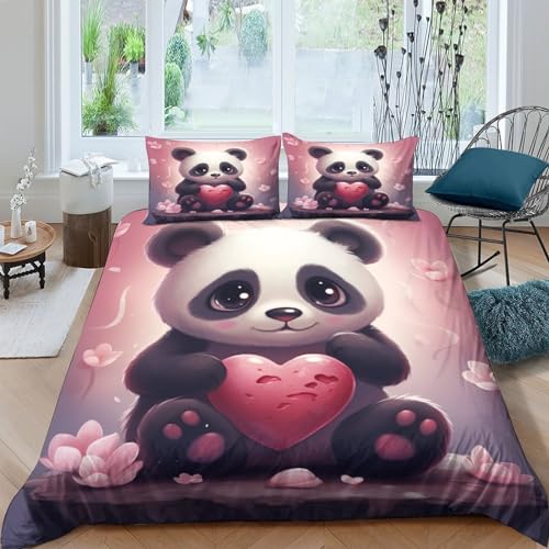 Funda nórdica de panda con cremallera para fijar el edredón en camas de niños 200x200 2