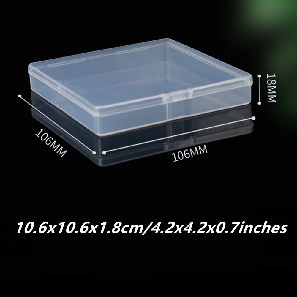 2Pcs Plastic Packing Box 4 2x4 2x0 7inches Accessory Box Transparent Square Storage Box — view 2