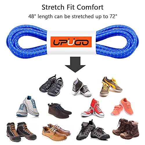 Image of UpUGo Elastic Shoe Laces, No Tie Shoe Laces Tieless for Kids, Adults, Elderly, One Size Fit All