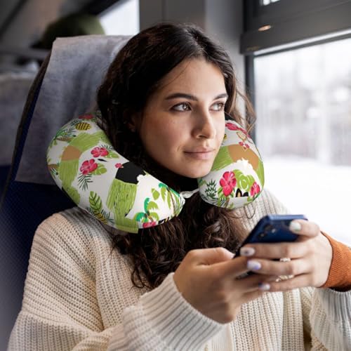 Almohada de cuello tropical de piña para viajes miniatura 6