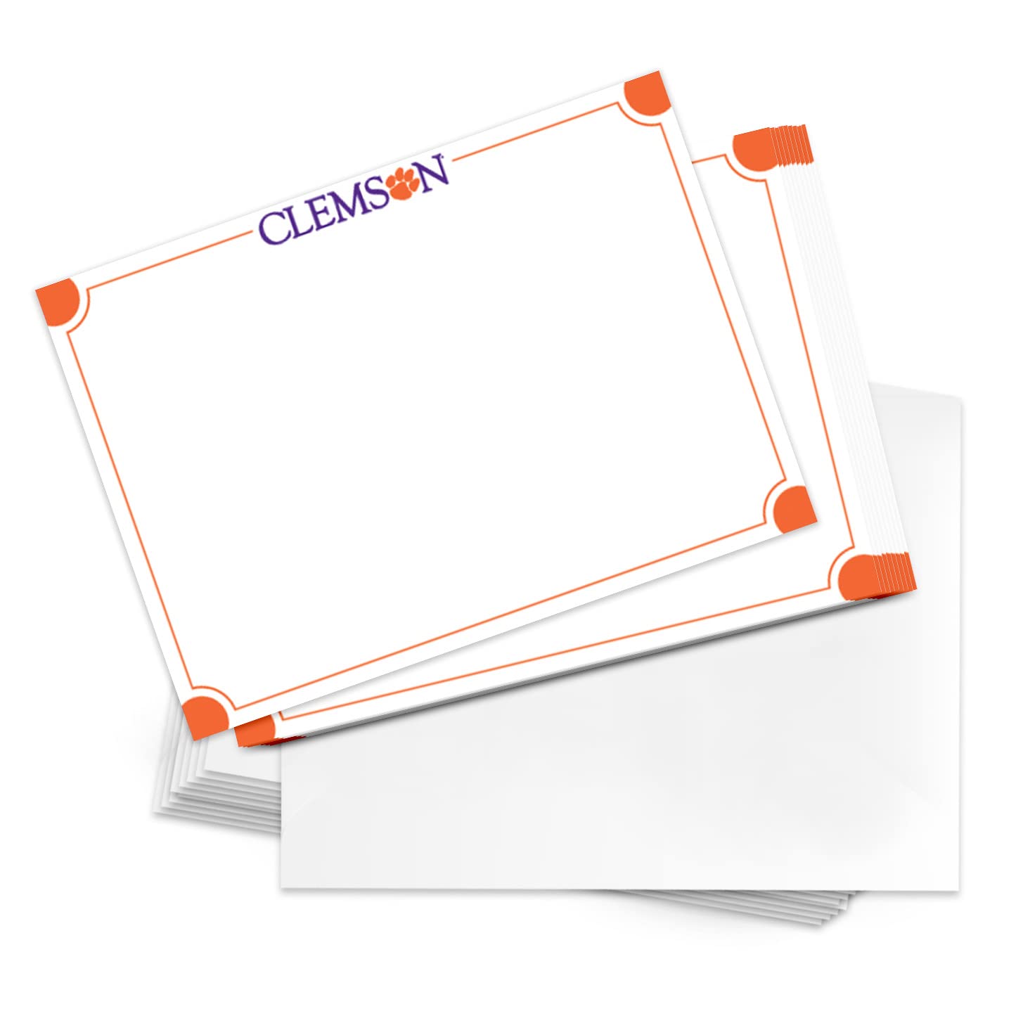 Desert Cactus Clemson University 10 Pack Notecards Stationery Cardstock Tigers Includes Envelopes Memo Party Thank You (Notecard 4b)