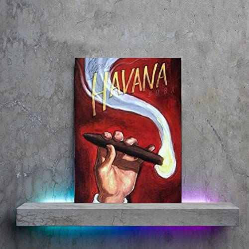 Vintage Cigar Poster Red Cuban Cigar Wall Art Canvas Painting Posters And Prints Wall Art Pictures For Living Room Bedroom Decor 24X32Inch(60X80Cm) Frame-Style #TOP4