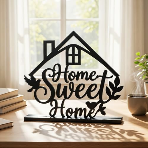 Image of Geetery Farmhouse Table Centerpieces Wooden Home Sweet Decorative Sign Motivational Decor Farmhouse Table Decor for Living Room Kitchen Office Housewarming Gifts Supplies Decoration(Home Sweet)