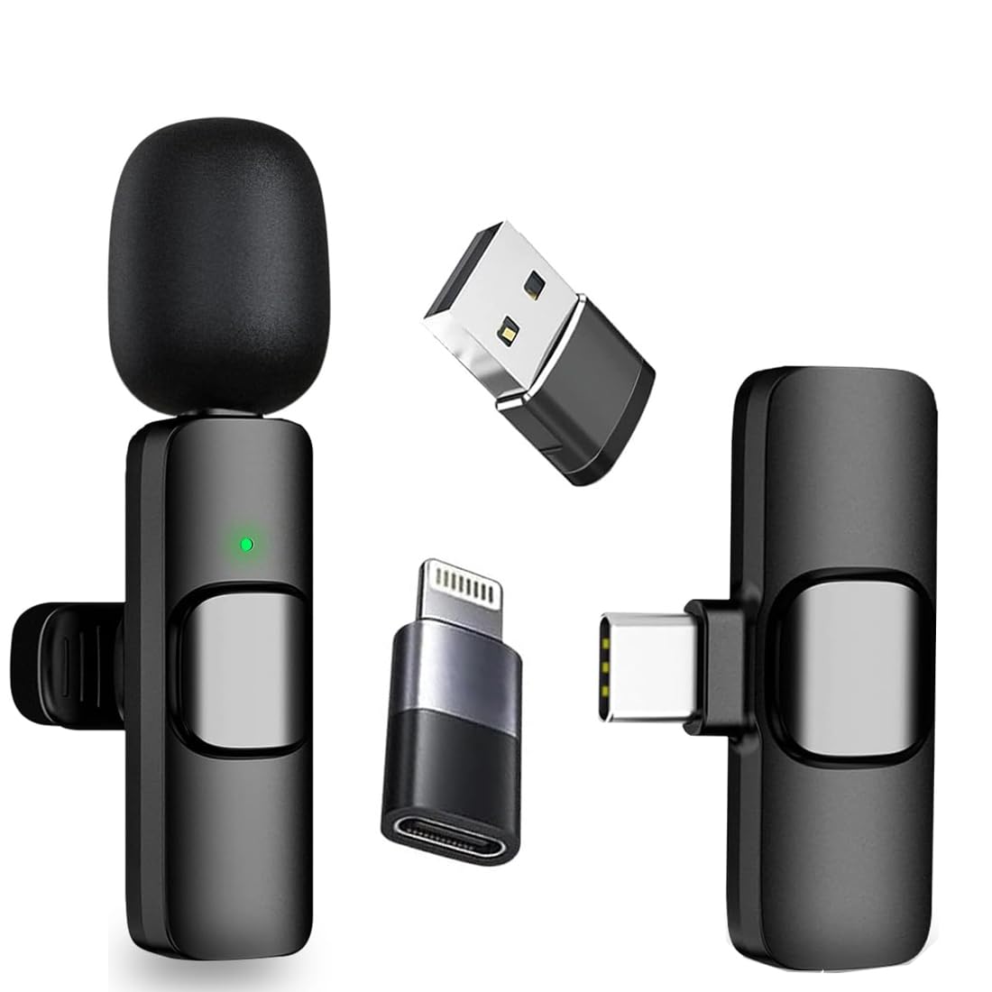 gwings Wireless Collar Mic for Type-C Android Cell Phone,Tablets & iPhone Supported Lavalier Microphone, Noise Reduction Lapel Mike -Shoots,Youtubers, Video Recording,Facebook,Live Stream-picture-11