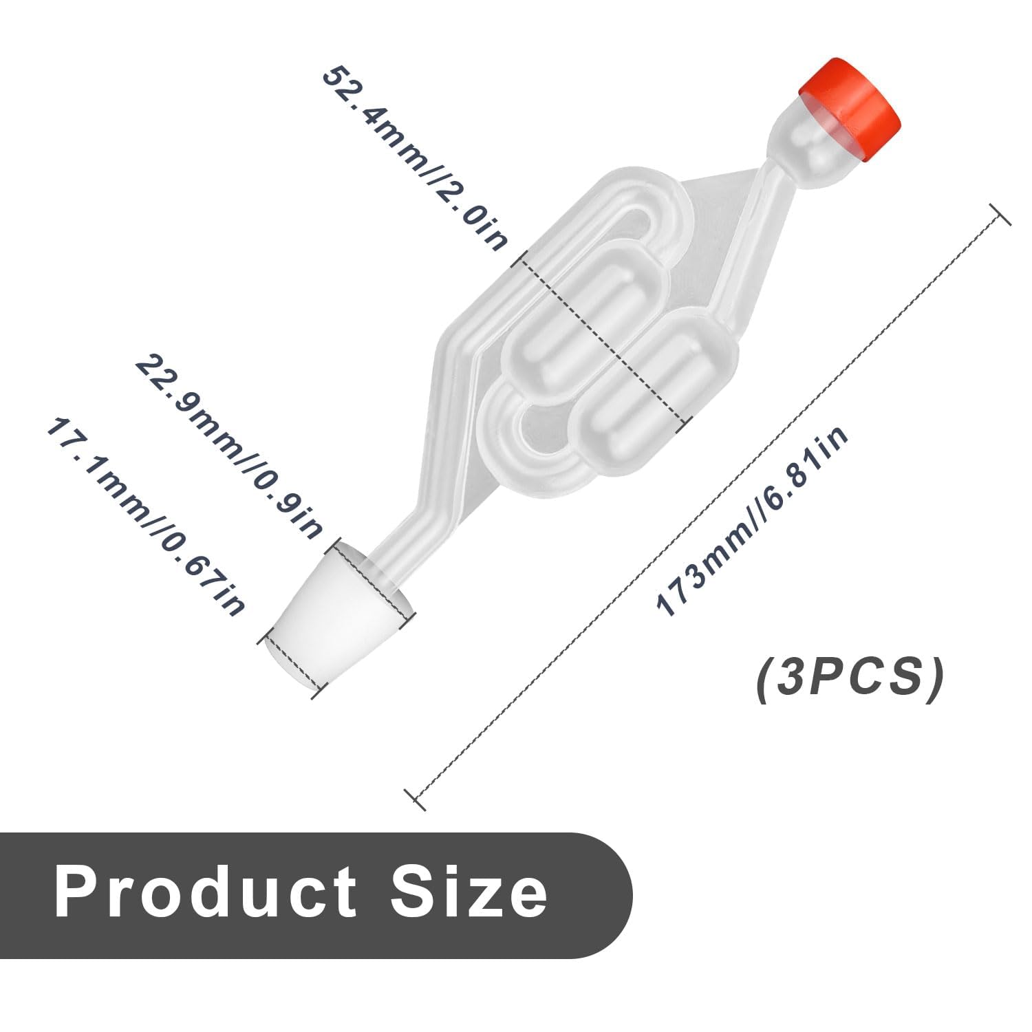 Gorgogliatore Per Fermentazione - 3 Pezzi Con Tappo In Gomma, Per Birra, Vino E Alimenti, Facile Da Usare